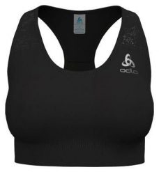 Biustonosz sportowy Odlo Bralette ESSENTIAL PRINT. Czarne biustonosze sportowe damskie Odlo, bez wzorów, z dzianiny. Za 167.60 zł.
