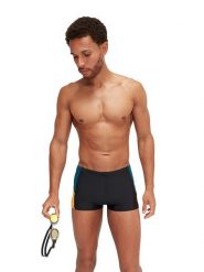 Speedo Kąpielówki "Eco Drive" w kolorze czarno-niebiesko-żółtym rozmiar: 3. Czarne kąpielówki męskie Speedo, bez wzorów, z materiału. Za 87.81 zł.