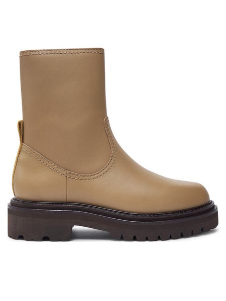 HOFF Botki Office 22431001 Beżowy. Brązowe botki damskie HOFF, ze skóry, bez obcasa, na płaskiej podeszwie, bez zapięcia. Za 479.99 zł.