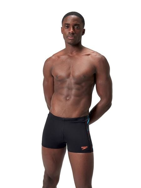 Speedo Kąpielówki "Eco+ H-Boom" w kolorze czarno-błękitno-pomarańczowym rozmiar: 5. Czarne kąpielówki męskie Speedo, bez wzorów, z materiału. Za 100.99 zł.