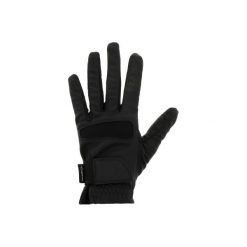 Rękawiczki jeździeckie Grip damskie. Czarne rękawiczki damskie FOUGANZA, bez wzorów, z elastanu. Za 39.99 zł.