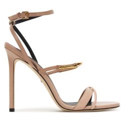 Sandały Elisabetta Franchi. Brązowe sandały damskie Elisabetta Franchi, bez wzorów, bez obcasa, na szpilce. Za 2,689.00 zł.