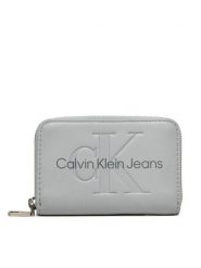 Calvin Klein Jeans Portfel Sculpted Med Zip Around Mono K60K612255 Szary. Szare portfele damskie Calvin Klein Jeans, bez wzorów, z jeansu. Za 229.99 zł.