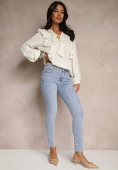 Jasnoniebieskie Jeansy z Bawełny Typu Slim Felindrae. Niebieskie jeansy damskie Renee. Za 49.99 zł.