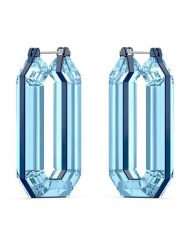 Swarovski Kolczyki-kreole z kryształami rozmiar: onesize. Niebieskie kolczyki damskie Swarovski, z kryształem, metalowe. Za 543.99 zł.