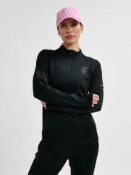 Damski top treningowy z zamkiem błyskawicznym 1/2 Hummel Active PL. Czarne topy sportowe damskie HUMMEL, na wiosnę, xs, bez wzorów, z materiału, bez ramiączek. Za 214.00 zł.