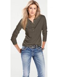 Heine Sweter w kolorze khaki rozmiar: 36. Brązowe swetry klasyczne damskie Heine, z bawełny, bez kołnierzyka. Za 72.95 zł.