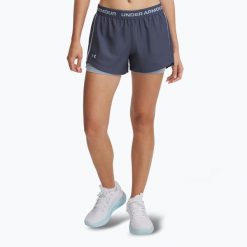 Spodenki treningowe damskie Under Armour Tech Play Up 2in1. Szare spodenki sportowe damskie Under Armour, bez wzorów, sportowe. Za 109.99 zł.