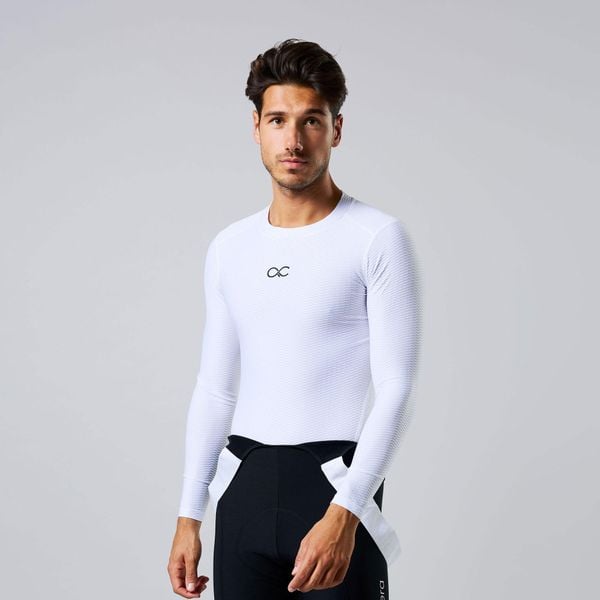 Koszulka rowerowa z długim rękawem Męska koszulka rowerowa z długim rękawem. Białe t-shirty sportowe męskie ACELERA, l, z materiału, bez ramiączek, rowerowe. Za 149.99 zł.