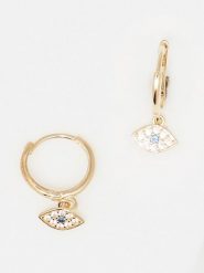 OR ÉCLAT Złote kolczyki-kreole "Annabelle" z cyrkoniami rozmiar: onesize. Żółte kolczyki damskie Or Éclat, z cyrkonią, złote. Za 260.99 zł.
