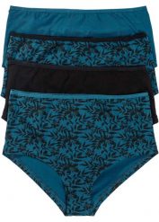Figi maxi panty z bawełny organicznej (4 pary). Czarne figi damskie bonprix, bez wzorów, z bawełny. Za 59.99 zł.