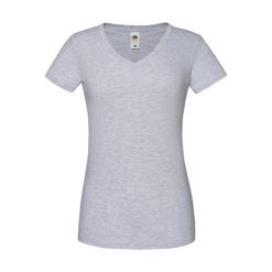 Koszulka Damska Iconic 150 Z Dekoltem V. Czerwone bluzki damskie Fruit of the Loom, xl, bez wzorów, sportowe, bez kołnierzyka, bez ramiączek. Za 45.99 zł.