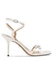 Nine West Sandały ZL23014CC Biały. Białe sandały damskie Nine West, bez wzorów, z syntetyku, bez obcasa, na szpilce. Za 137.99 zł.