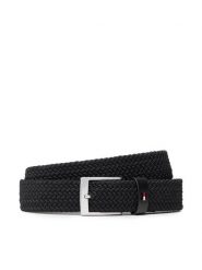 Tommy Hilfiger Pasek Męski Adan Elastic 3.5 AM0AM09406 Czarny. Czarne paski męskie Tommy Hilfiger, bez wzorów, z materiału. Za 179.99 zł.