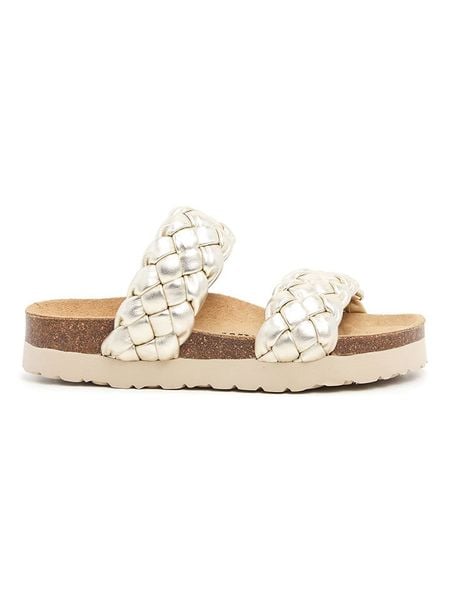 Billowy Skórzane klapki w kolorze złotym rozmiar: 39. Żółte klapki damskie Billowy, bez wzorów, bez obcasa. Za 239.99 zł.