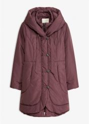 Krótki płaszcz o kroju loose fit. Fioletowe płaszcze damskie bonprix, bez wzorów, eleganckie. Za 249.99 zł.