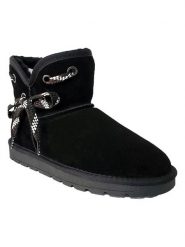 NICEBAY Skórzane botki zimowe "Batia" w kolorze czarnym rozmiar: 38. Czarne botki damskie Nicebay, na zimę, z materiału, bez obcasa, bez zapięcia. Za 165.31 zł.