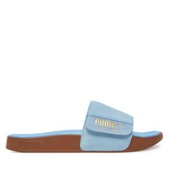 Klapki Puma. Niebieskie klapki damskie Puma, bez wzorów, bez obcasa. Za 209.99 zł.