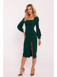 Made of emotion Sukienka w kolorze ciemnozielonym rozmiar: XL. Zielone sukienki damskie Made Of Emotion, xl, bez wzorów, bez kołnierzyka, bez ramiączek, midi. Za 227.85 zł.