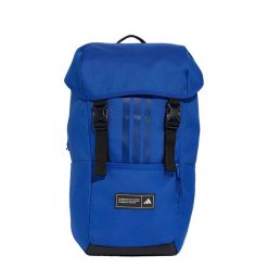 PLECAK Z KLAPĄ I 3 PASKAMI. Czarne plecaki damskie Adidas, bez wzorów, z materiału, klasyczne. Za 199.00 zł.