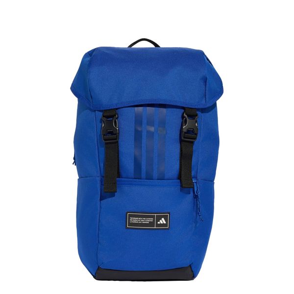 PLECAK Z KLAPĄ I 3 PASKAMI. Czarne plecaki damskie Adidas, bez wzorów, z materiału, klasyczne. Za 199.00 zł.