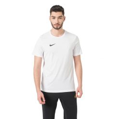 Koszulka piłkarska męska Nike Dri-Fit Park 20. Białe t-shirty sportowe męskie Nike, m, z bawełny, bez ramiączek, na fitness i siłownię, dri-fit (nike). Za 85.00 zł.