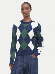 Guess Sweter W6BR48 Z1447 Granatowy Regular Fit. Niebieskie swetry klasyczne damskie Guess, xl, z syntetyku, bez kołnierzyka. Za 524.99 zł.