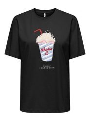 ONLY Koszulka w kolorze czarnym rozmiar: S. Czarne t-shirty damskie Only, s, bez wzorów, z bawełny, bez kołnierzyka. Za 70.41 zł.