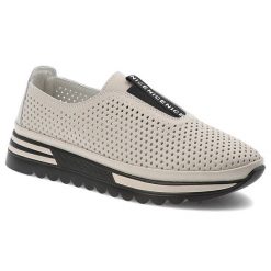 Beżowe Półbuty S.Barski Ażurowe Obuwie Damskie. Brązowe buty sportowe na co dzień damskie S.BARSKI, w ażurowe wzory, z materiału. Za 189.00 zł.
