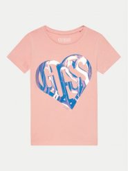 Guess T-Shirt J4YI42 K6YW4 Różowy Regular Fit. Czerwone koszulki dziewczęce Guess, z aplikacjami, z bawełny, bez ramiączek. Za 59.99 zł.