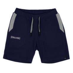 Szorty damskie Spalding Flow. Niebieskie spodenki sportowe damskie Spalding, l, z materiału, na fitness i siłownię. Za 159.90 zł.