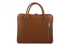 Torba skórzana na laptopa BARBERINI'S j. brązowa 899-12. Brązowe torby na laptopa damskie Barberinis, bez wzorów, ze skóry. Za 293.59 zł.