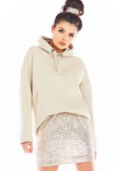 Spódniczka Mini na Gumce z Cekinami - Beżowa. Brązowe spódniczki damskie Awama, l, bez wzorów, z materiału, mini. Za 183.90 zł.
