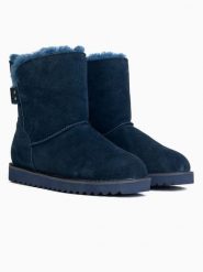 Gooce Skórzane botki zimowe "Colorado" w kolorze granatowym rozmiar: 37. Niebieskie botki damskie Gooce, na zimę, ze skóry, bez obcasa, bez zapięcia. Za 268.95 zł.