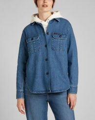 LEE OVERSHIRT DAMSKA KOSZULA JEANSOWA WASHED NOVA L54IOMQU 112140273. Koszule damskie Lee, l, bez wzorów, z jeansu, bez kołnierzyka, bez ramiączek. Za 309.99 zł.