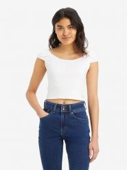 Levi's Koszulka w kolorze białym rozmiar: M. Białe bluzki damskie Levi's, m, bez wzorów, z bawełny, bez kołnierzyka. Za 57.20 zł.