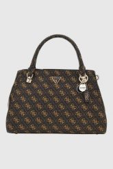 GUESS Brązowa torebka damska Noelle. Brązowe torebki klasyczne damskie Guess, z aplikacjami, ze skóry ekologicznej, bez dodatków. W wyprzedaży za 529.99 zł.
