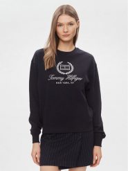Tommy Hilfiger Bluza Flag Script WW0WW41758 Granatowy Regular Fit. Niebieskie bluzy bez kaptura damskie Tommy Hilfiger, s, z bawełny. Za 459.99 zł.