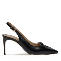 Szpilki MALONE SOULIERS. Czarne sandały damskie MALONE SOULIERS, bez wzorów, bez obcasa. Za 1,899.00 zł.