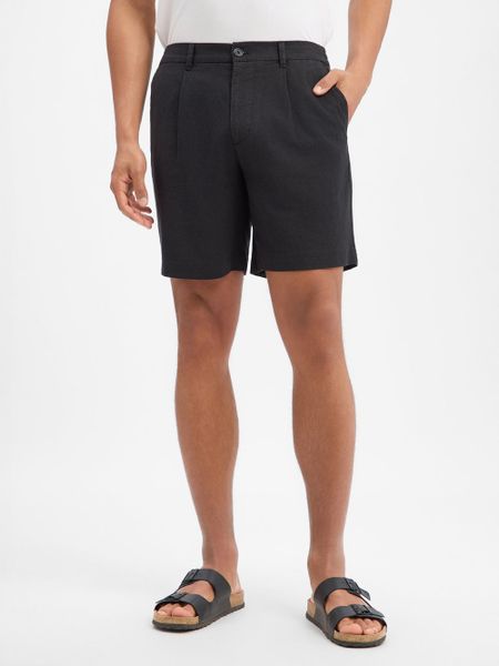 Only&Sons Bermudy z zawartością lnu - ONSLou Eno Mężczyźni len czarny, L. Czarne szorty męskie Only&Sons, na lato, bez wzorów, ze lnu, klasyczne. Za 139.95 zł.