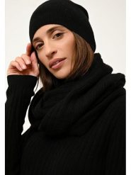 Just Cashmere Kaszmirowy szal-koło "Hutton" w kolorze czarnym - 65 x 50 cm rozmiar: onesize. Czarne czapki zimowe damskie Just Cashmere, bez wzorów, z kaszmiru. Za 304.56 zł.