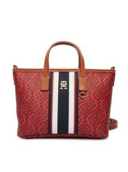 Tommy Hilfiger Torebka Th Monoplay Mini Tote Stripe Le AW0AW18389 Czerwony. Czerwone torebki klasyczne damskie Tommy Hilfiger, bez wzorów, ze skóry, bez dodatków. Za 649.99 zł.