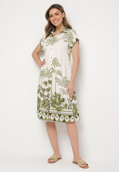 Zielona Koszulowa Sukienka Oversize z Wiskozą Folassa. Zielone sukienki damskie Born2be, na co dzień, na lato, m, bez wzorów, z wiskozy, eleganckie, bez kołnierzyka, bez ramiączek, mini, koszulowe. Za 99.99 zł.