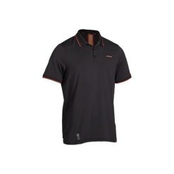 Koszulka polo tenisowa Dry 500 męska. Czarne koszulki polo męskie ARTENGO, m, bez wzorów, z elastanu, bez ramiączek. W wyprzedaży za 44.99 zł.