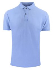 Koszulka Polo, Męska - Adriano Guinari - Zgaszony Błękit. Niebieskie koszulki polo męskie Adriano Guinari, l, bez wzorów, z bawełny, bez ramiączek. Za 125.00 zł.