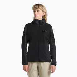 Bluza polarowa damska Jack Wolfskin Prelight Trail Hoody. Czarne bluzy bez kaptura damskie Jack Wolfskin, z polaru. Za 449.99 zł.