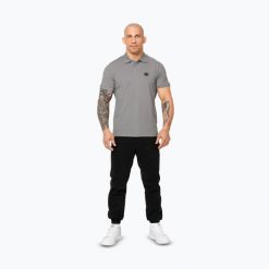 Koszulka polo męska Pitbull Polo Jersey Small Logo. Szare koszulki polo męskie PITBULL, l, bez wzorów, z jersey, bez ramiączek. Za 84.99 zł.