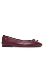 Tommy Hilfiger Baleriny Patent Toe-Cap FW0FW08830 Bordowy. Czerwone baleriny damskie Tommy Hilfiger, bez wzorów, ze skóry, bez obcasa. Za 339.99 zł.