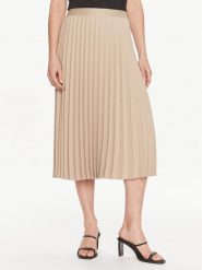 Tommy Hilfiger Spódnica plisowana Fluid WW0WW41793 Beżowy Regular Fit. Brązowe spódniczki damskie Tommy Hilfiger, bez wzorów, z syntetyku, midi. Za 449.99 zł.