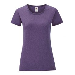 Koszulka Damska Iconic Heather T-shirt. Fioletowe bluzki damskie Fruit of the Loom, s, bez wzorów, sportowe, bez kołnierzyka, bez ramiączek. Za 33.99 zł.